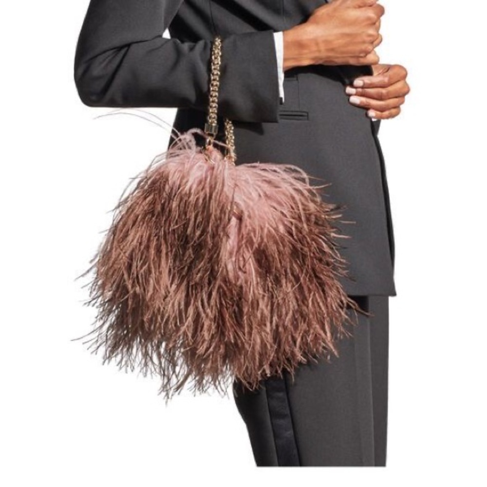EUC JIMMY CHOO Callie Dégradé Ostrich Feather Clutch Bag $1,895 - Picture 8 of 16
